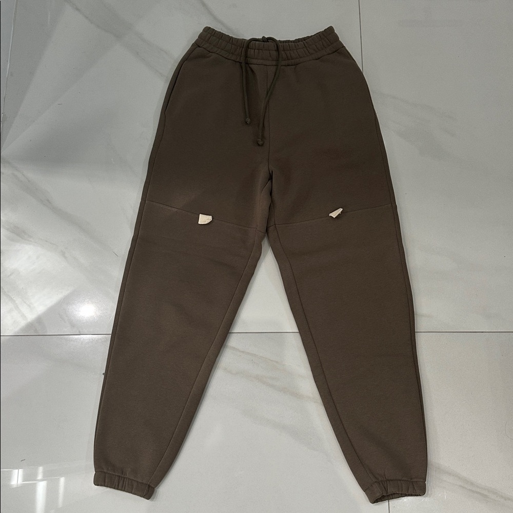 ASOS Brown Joggers with beige knee detail